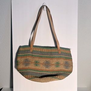 Vintage Southwestern Apri Boho Woven Straw Lined Bag